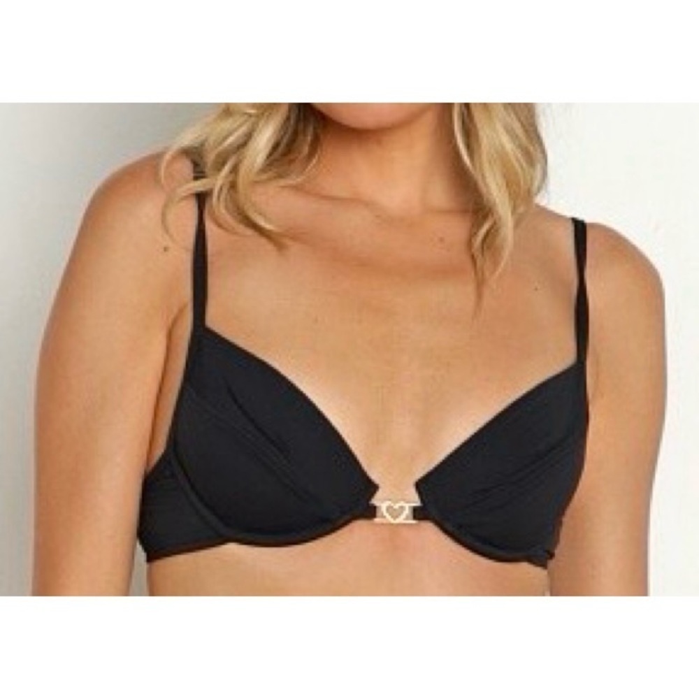 NEW L*SPACE Stardust Bikini Top in Black